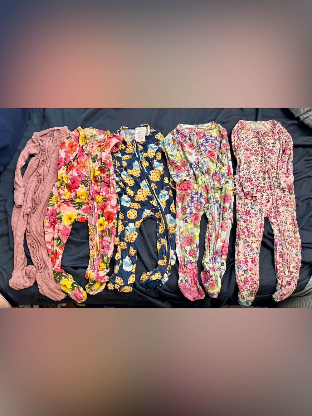 Posh Peanut footed onesie bundle